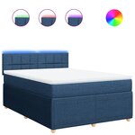 vidaXL Sommier à lattes de lit avec matelas Bleu 140x200 cm Tissu