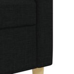vidaXL Ensemble de canapés 3 Pièces avec repose-pied noir tissu