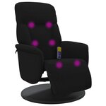 vidaXL Fauteuil inclinable de massage avec repose-pied noir velours