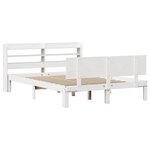 vidaXL Cadre de lit avec tête de lit blanc 150x200 cm bois pin massif