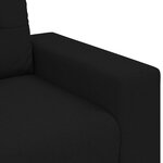 Canapé 3 places en tissu noir avec coussins