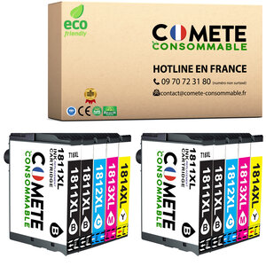 18XL - 10 cartouches compatibles pour Epson 18 XL - COMETE