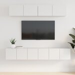vidaXL Ensemble de meubles TV 5 Pièces Blanc Bois d'ingénierie