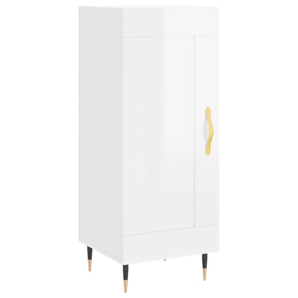 vidaXL Buffet Blanc brillant 34 5x34x90 cm Bois d'ingénierie