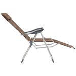 vidaXL Chaises de camping pliantes et repose-pied 2 Pièces marron