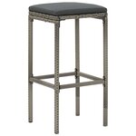 vidaXL Ensemble de bar de jardin 3 Pièces gris bois massif acacia rotin