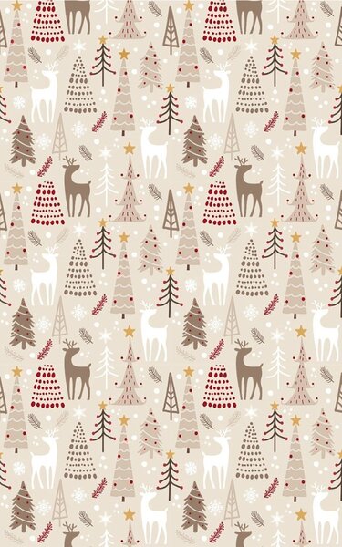 Tapis d'intérieur Noël 50 x 80 cm - Beige