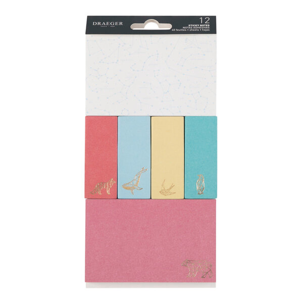 12 Blocs De Sticky Notes - Animaux - Draeger paris