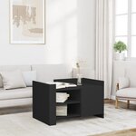 vidaXL Table basse noir 80x50x50 cm bois d'ingénierie