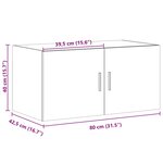 vidaXL Armoire murale gris béton 80x42 5x40 cm bois d'ingénierie