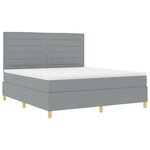 vidaXL Lit avec sommier à ressorts et matelas en tissu gris clair super king