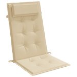 vidaXL Coussins de chaise à dossier haut lot de 2 beige tissu oxford
