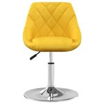 Vidaxl chaises à dîner pivotantes 2 pcs jaune moutarde velours