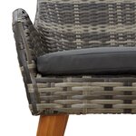 vidaXL Ensemble repas jardin 5 pièces Gris Poly Rattan