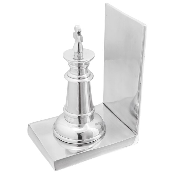 Serre-livres 2 Pièces Argent 11x12x19 5 cm Aluminium Échecs