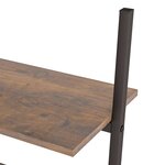 vidaXL Étagère inclinée à 3 niveaux Marron foncé et noir 64x34x116 cm
