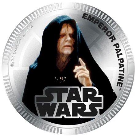 Pièce de monnaie 1 Dollar Niue L’Empereur Palpatine 2011 BU