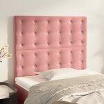 vidaXL Têtes de lit 2 Pièces Rose 80x5x78/88 cm Velours