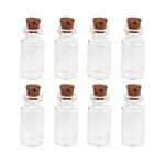 8 mini flacons à bouchon liège 2 4 cm