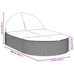vidaXL Chaise longue double avec coussins gris clair résine tressée