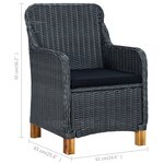vidaXL Ensemble à manger d'extérieur et coussins 7 Pièces résine tressée