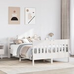 vidaXL Cadre de lit sans matelas blanc 120x200 cm bois de pin massif