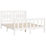 vidaXL Cadre de lit avec tête de lit blanc bois pin massif 140x200 cm