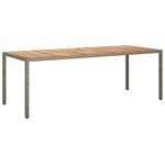 vidaXL Table de jardin Gris 250x100x75 cm Résine tressée