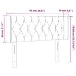vidaXL Tête de lit avec oreilles Gris foncé 93x16x78/88 cm Tissu