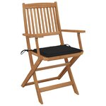 vidaXL Chaises pliables de jardin 2 Pièces avec coussins Bois d'acacia