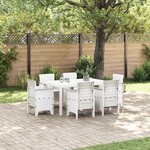 vidaXL Ensemble de salle à manger de jardin 7 pièces en poly rotin blanc
