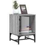 vidaXL Table de chevet avec porte en verre sonoma gris 35x37x50 cm