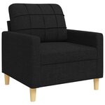 vidaXL Ensemble de canapés 4 Pièces avec repose-pied noir tissu