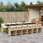 vidaXL Ensemble à manger de jardin et coussins 13 Pièces beige