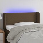 vidaXL Tête de lit à LED Marron foncé 83x16x78/88 cm Tissu