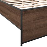 vidaXL Cadre de lit chêne marron 160x200 cm bois d'ingénierie et métal