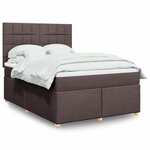 vidaXL Sommier à lattes de lit avec matelas Marron foncé 140x190 cm