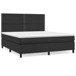 vidaXL Sommier à lattes de lit avec matelas Noir 160x200 cm