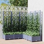 vidaXL Jardinière avec treillis Gris foncé 120x120x121 5 cm PP