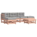 vidaXL Salon de jardin 6 Pièces avec coussins bois massif Douglas