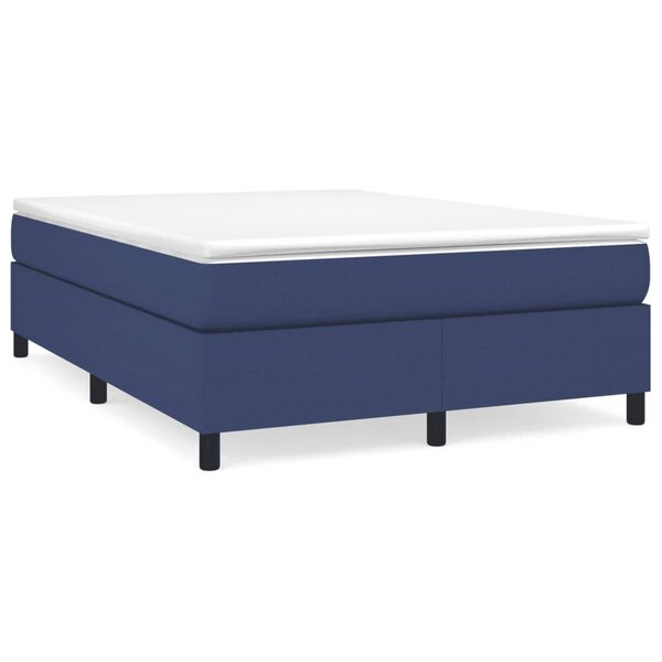 vidaXL Sommier à lattes de lit avec matelas Bleu 140x200 cm Tissu