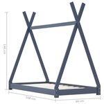vidaXL Cadre de lit d'enfant Gris Bois de pin massif 80x160 cm