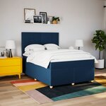 vidaXL Sommier à lattes de lit avec matelas Bleu 160x200 cm Tissu