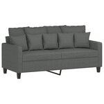 vidaXL Ensemble de canapés 3 Pièces avec coussins Gris foncé Tissu