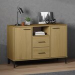vidaXL Buffet avec pieds en métal Marron 113x40x77 cm Bois massif OSLO