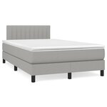vidaXL Sommier à lattes de lit et matelas gris clair 120x190 cm tissu