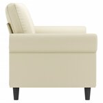 vidaXL Canapé à 2 places Crème 140 cm Similicuir