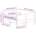 vidaXL Cadre de lit sans matelas blanc 150x200 cm bois de pin massif