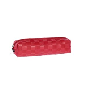 Cristo : trousse rectangulaire 21 x 5 cm - collection damiers - rouge