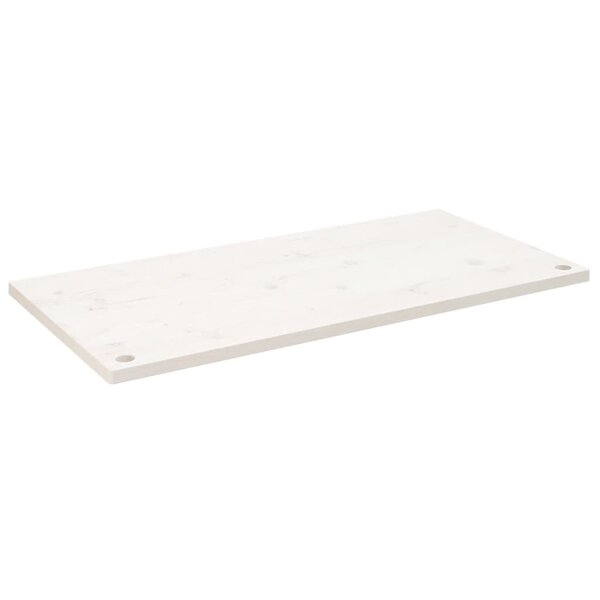 vidaXL Dessus de bureau blanc 110x60x2 5 cm bois massif de pin